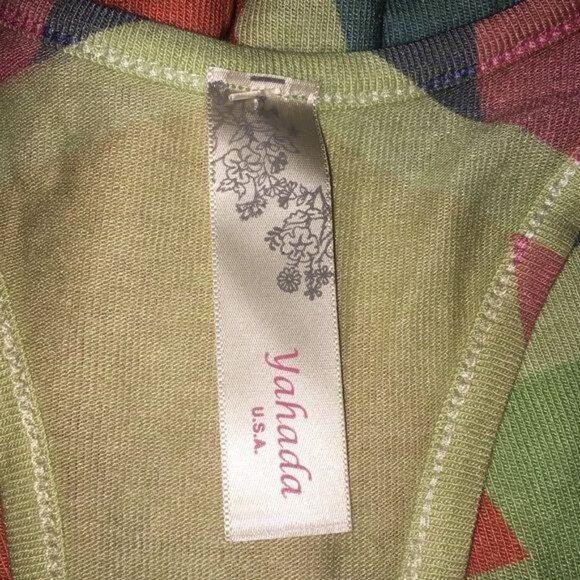 Womens Vibrant Geometric Racerback Tank Top Medium By Yahada Polyester/Rayon Ble - Picture 4 of 5